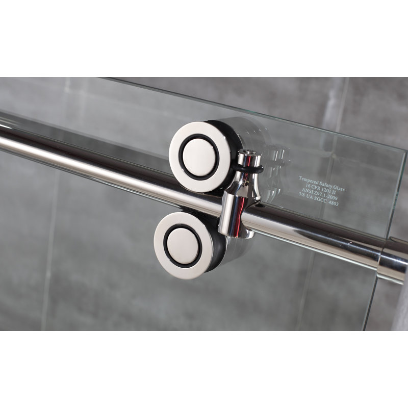 Langham XL Frameless Clear Glass Sliding Shower Enclosure with Polished Chrome Finish