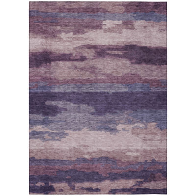 Machine Washable Indoor/Outdoor Chantille ACN2870 Abstract Rug
