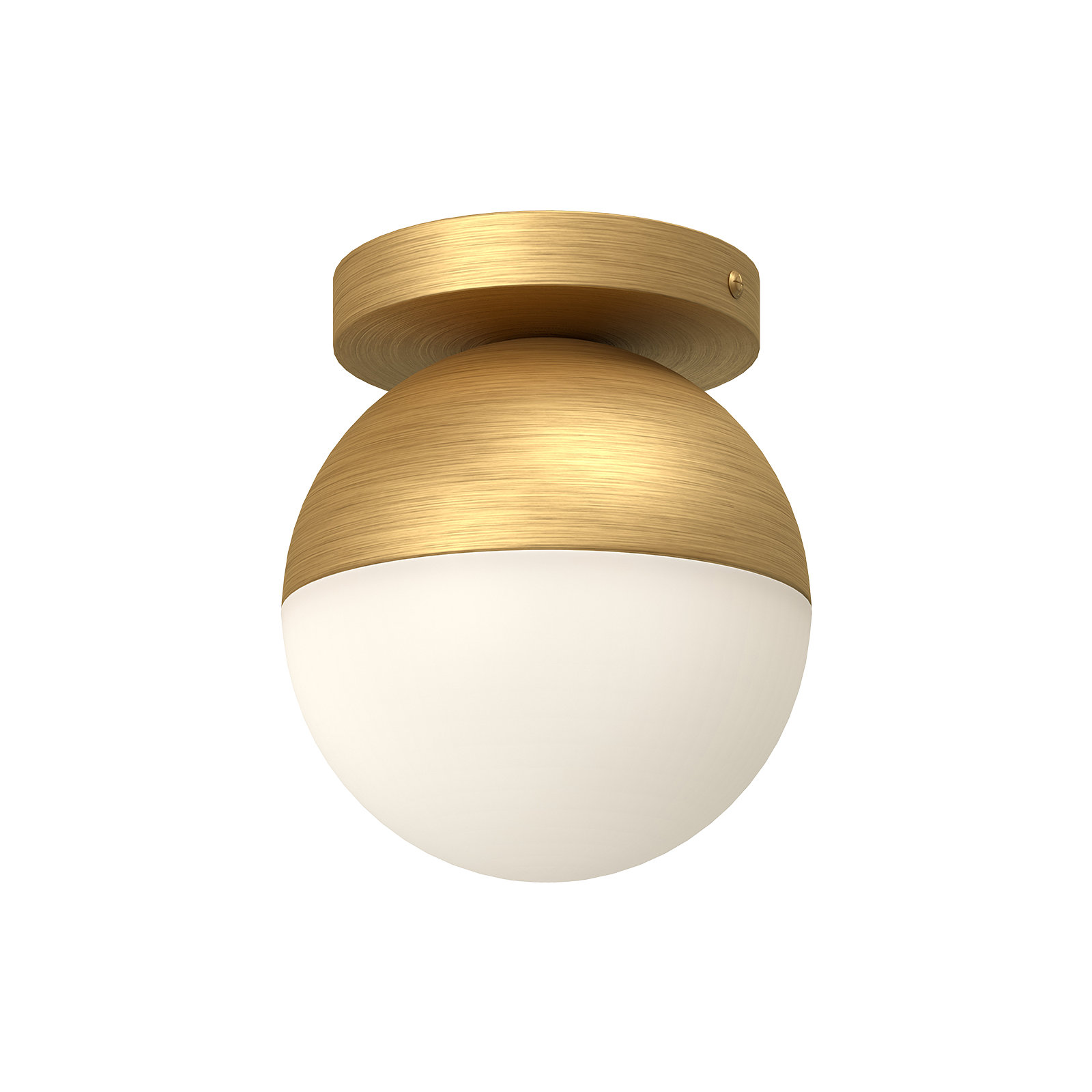 Monae Single Light Glass Flush Mount, Brushed Gold, 6.75" H x 6" W x 6" D