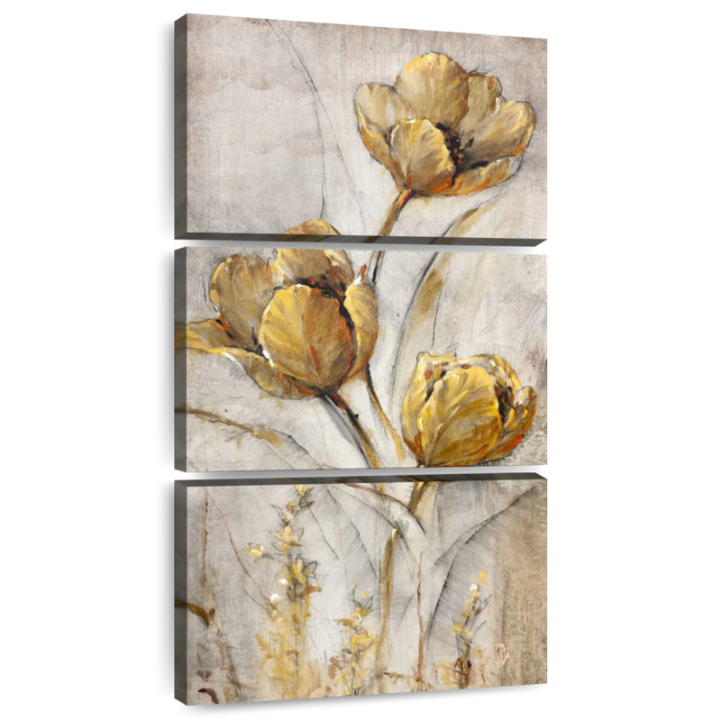 Coquelicots dorés sur taupe I