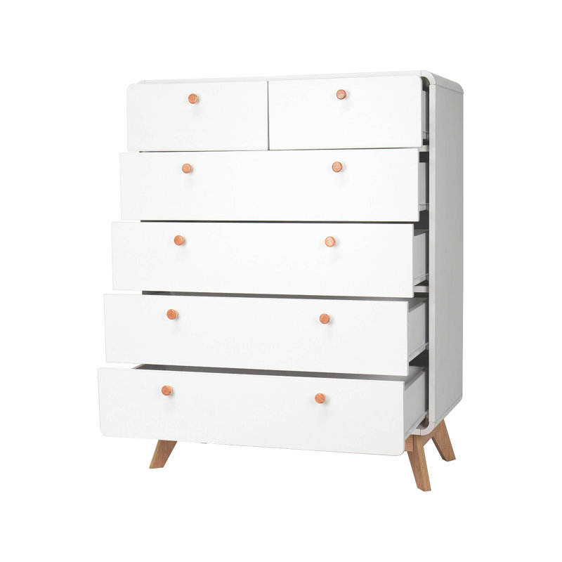 Commode 6 tiroirs Jhania, Blanc