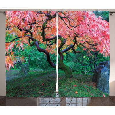 Japanese Semi-Sheer Rod Pocket Curtain Panels