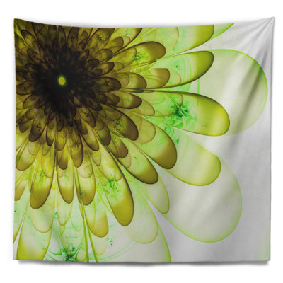 Tapisserie florale à motif floral vert clair numérique