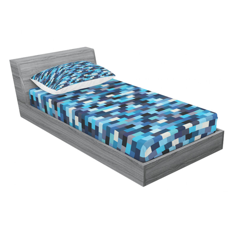 Microfiber Abstract Sheet Set, Twin XL Sheet Set with Fitted Sheet
