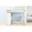 Lit mezzanine double blanc avec garde-robe, bureau, tablettes et tiroirs intégrés-933917453