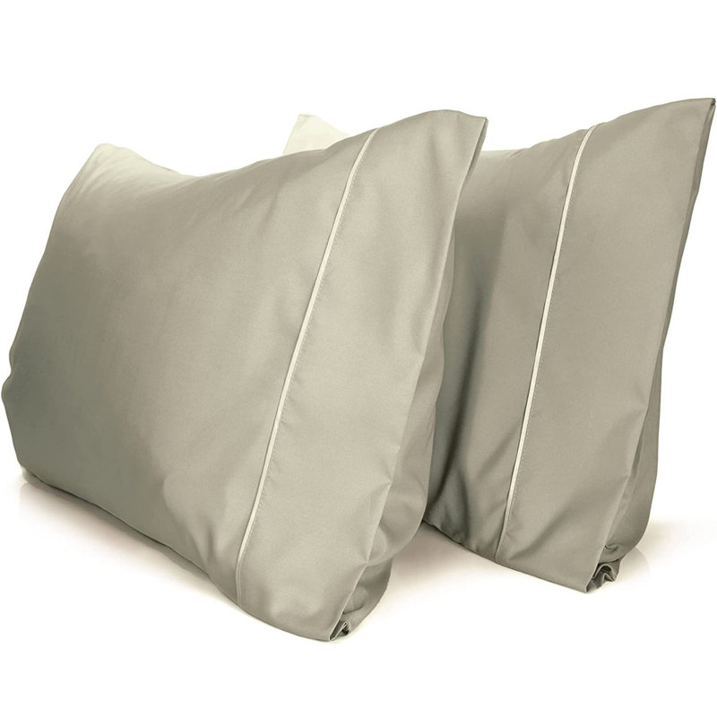 LuxClub 2 PC Light Taupe King Performance Microfiber Solid Pillowcase Set, Light Taupe, King Pillowcase