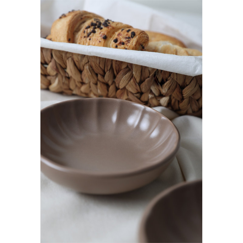Latitude Run Aravinthan 100% CERAMIC STONEWARE Salad Bowl, Mink