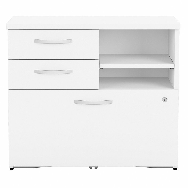 Armoire de rangement avec tiroirs et tablettes Bush C, Blanc