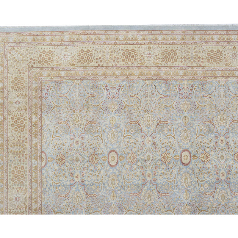 Tapis beige noué à la main de haute qualité