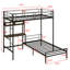 L-Shaped  Bunk Bed With Desk,Storage Shelves