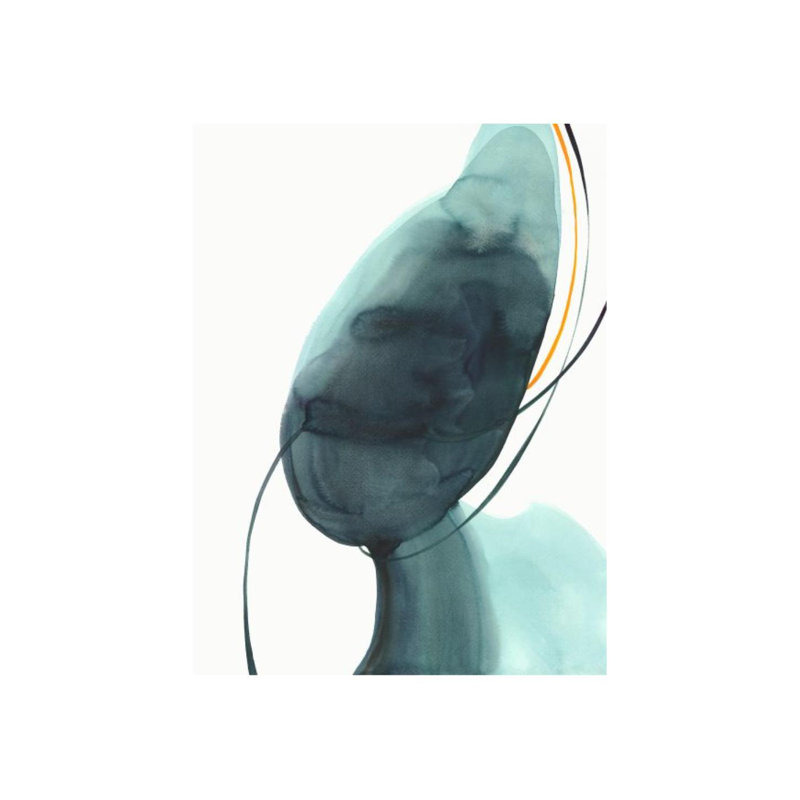 «Emerald membrane I» par Sara Brown - Peinture, H 40 po x l 30 po x 1,5 po, Plexi