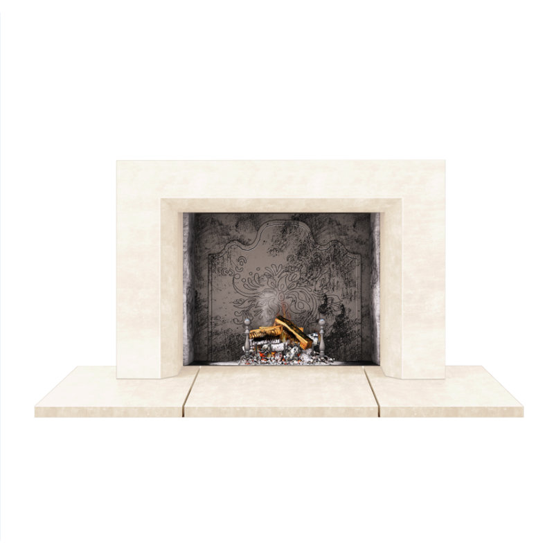 Miami Fireplace Surround, Travertine Beige