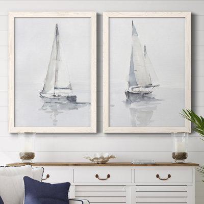 Alfhild Misty Harbor I, toile encadrée de qualité supérieure - prête à être accrochée