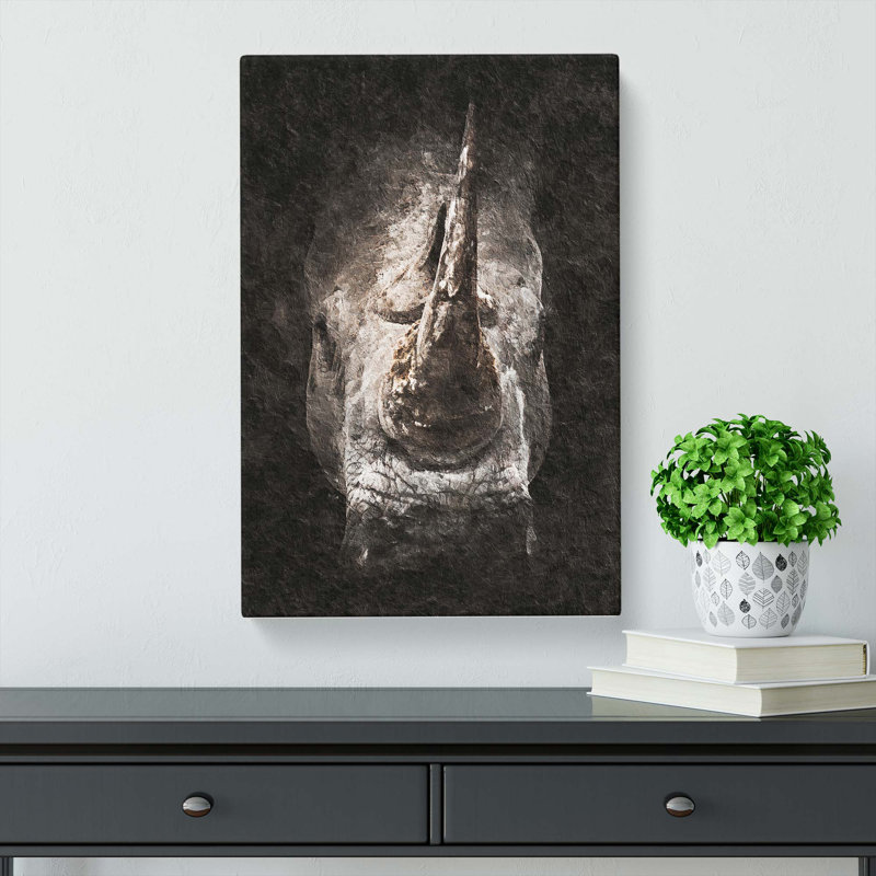 Rhino - Wrapped Canvas, 76cm H x 50cm W x 3cm D