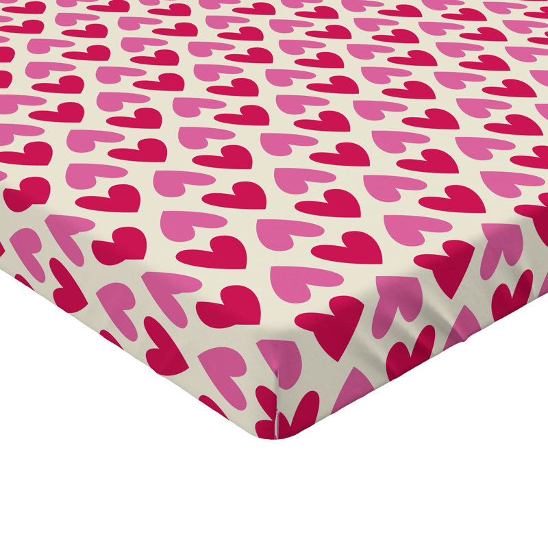 Drap-housse rose et blanc Ambesonne, Drap-housse de taille simple
