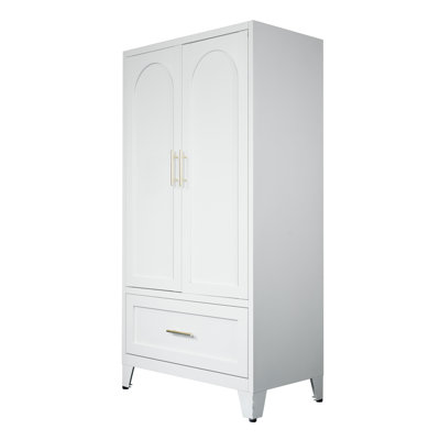 Space-saving Modern Steel Wardrobe, Adjustable Storage For Home & Office