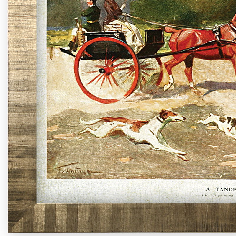 « cheval drawed coach alamy », impression, H 29 po x l 41 po x P 2 po, Encadrement doré antique, Pas de tapis