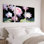 «Pink Roses and Orchids Floral», reproduction d'art sur toile tendue sur toile (ensemble de 3)