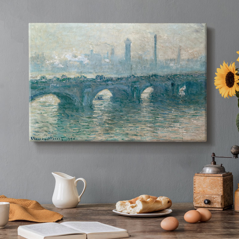 Pont Waterloo, Londres-Claude Monet-Toile tendue avec châssis-1900, 12 x 18