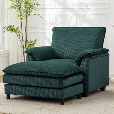 Fauteuil d'appoint surdimensionné avec repose-pieds