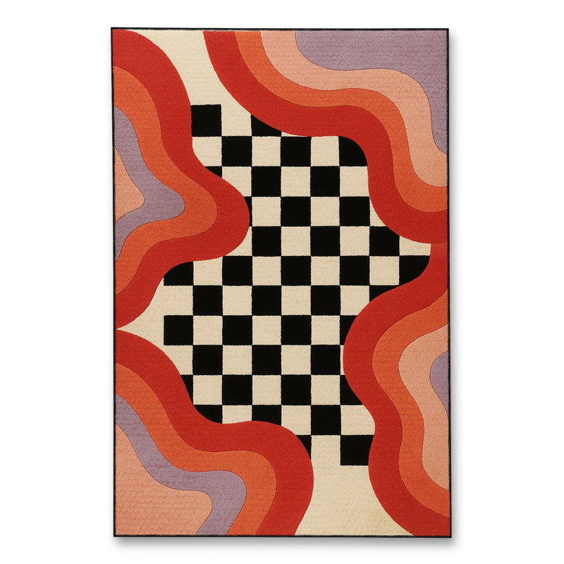 Tapis orange tissé lavable Mosso, 4'11" x 7'7"