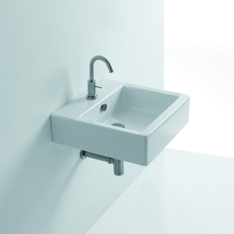 Lavabo de salle de bain vasque carré en céramique avec trop-plein Hox