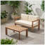 Ensemble de causeuse et de table basse en bois d'acacia exquis pour espaces extérieurs