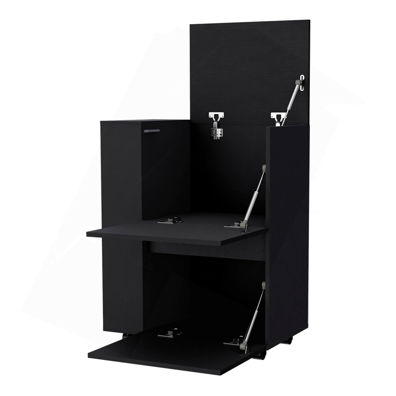 2-Cabinet Bar Cart, Black