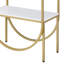 Bureau de coiffeuse 2 tiroirs Addilynn blanc brillant et doré