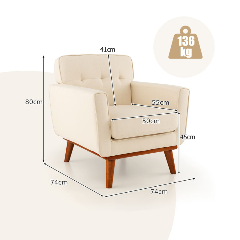 Huntingtown Upholstered Armchair, Beige