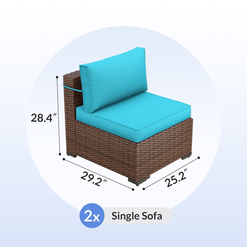 Mecayla 25.2” Patio Chair with 4"D Cushions, Blue