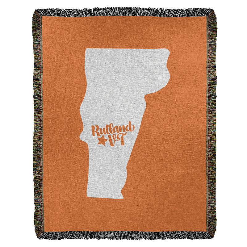 Jeté en coton tissé rutland vermont, l 50 po x L 60 po, Orange
