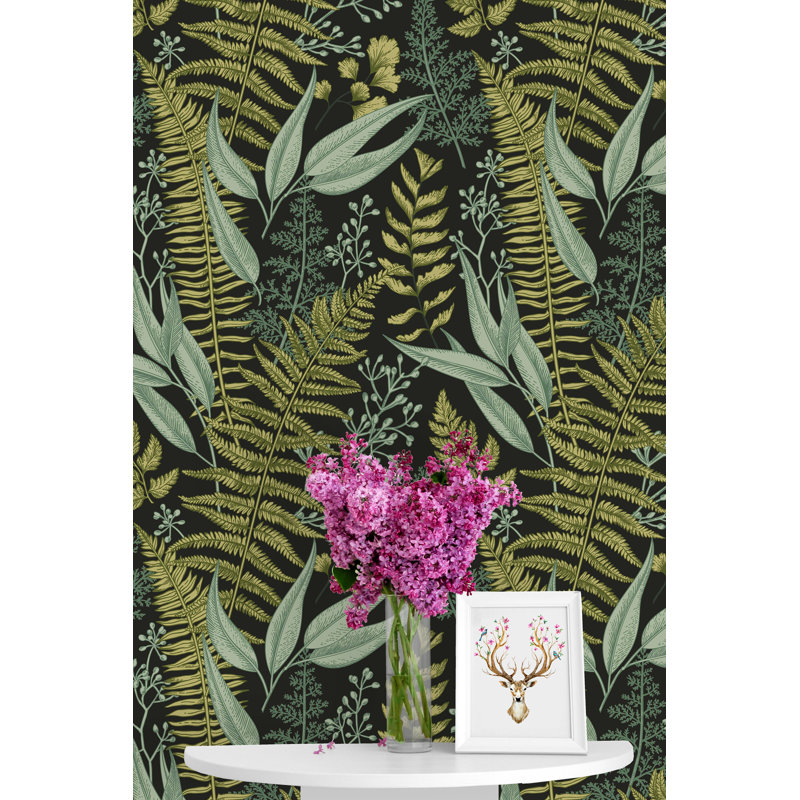 Panneau de papier peint autocollant Stowmarket Botanical Ferns, L 75 po x l 25 po