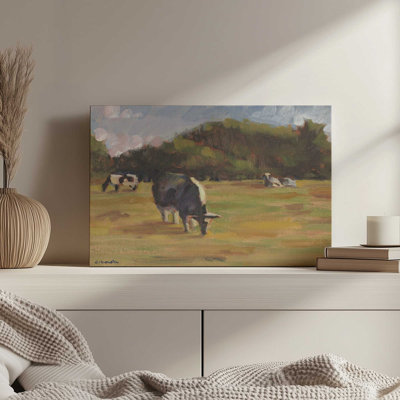 «Resting Cows I» par Stephen Calcasola, reproduction d'art sur toile