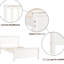 Lit plateforme blanc avec tête de lit en bois massif pour chambre à coucher simple et construction robuste
