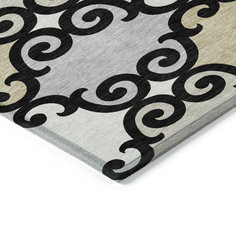 Malek Indoor/Outdoor Area Rug with Non-Slip Backing, Runner 2'3" x 7'6"