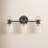 Easton Three-Light Bath Vanity Fixture w/ Clear Seedy Glass Shades-90546956