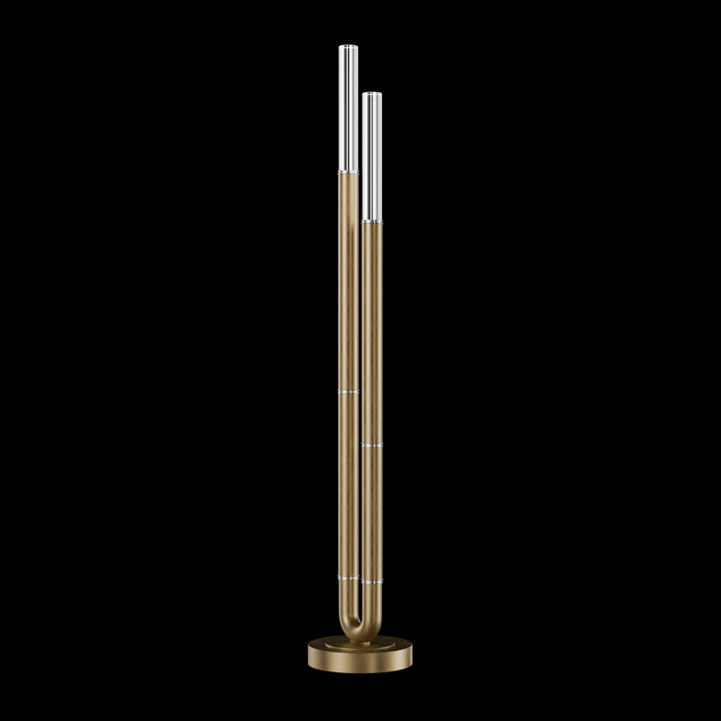 Lampe sur pied H 71,5 po Antonia, Feuille d'or/Nickel