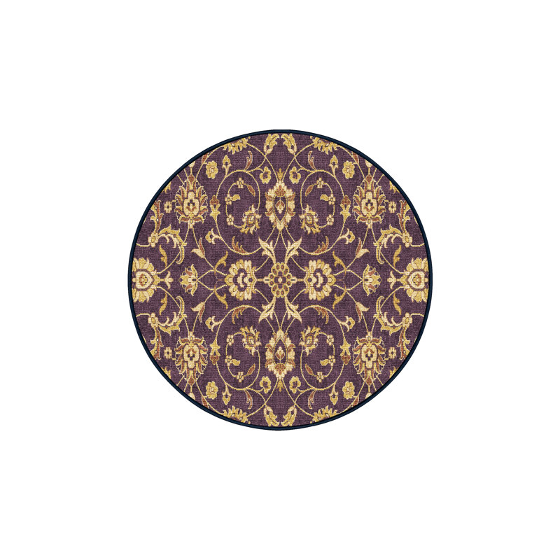 Steff Hand Loomed Washable Oriental Indoor Rug, Round 5'