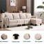 Canapé modulaire beige avec rangement - 4 rangements modernes pour le salon,-5032715