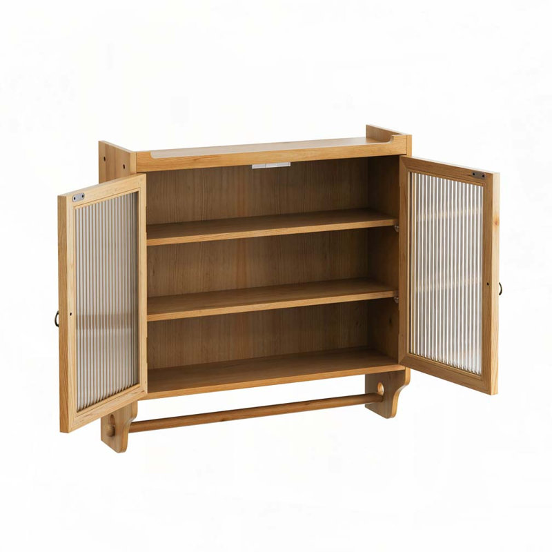 Buffet 24,8 po avec portes vitrées, Naturel