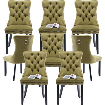 Modern Velvet High-End Nailhead Dining Chair (Set of 8)