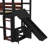 Twin Size Loft Bed With Bookshelf Playful Design For Kids House-Shaped Structure With Slide High-Quality Safety Rails, Black-2089989196-2089989197