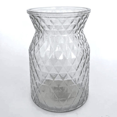 Diamond Pattern Glass Vase