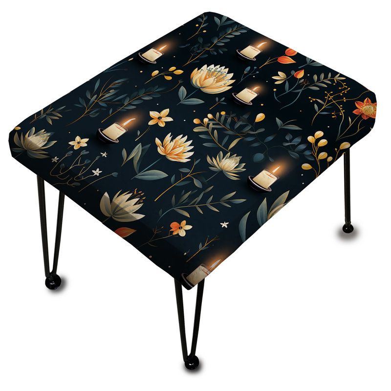 Essence Of Zen Candles - Floral Rectangle Ottoman