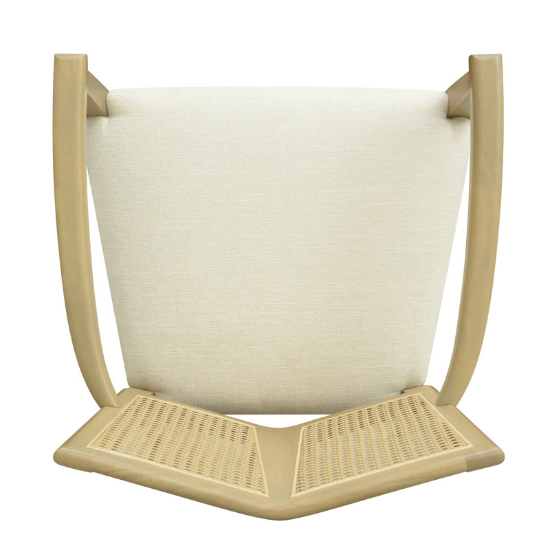 DINING CHAIR (Light Ash+Beige) Set Of 2, Beige, Natural Ash