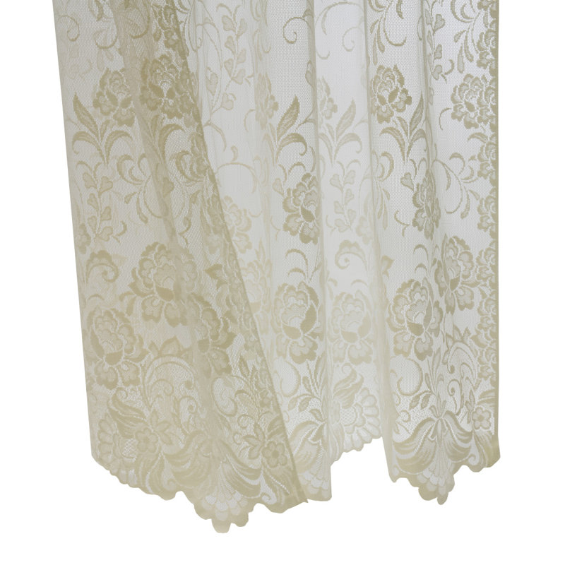 Chorlette Sheer Single Curtain Panel, 55" W x 84" L, Ivory