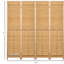 4 Panel Folding Portable Privacy Screen Partition - 5.5' Tall. Hand-Woven Double Side Wall For Home Office, Natural Elegance, & Tall Folding. Appeal, Foldable