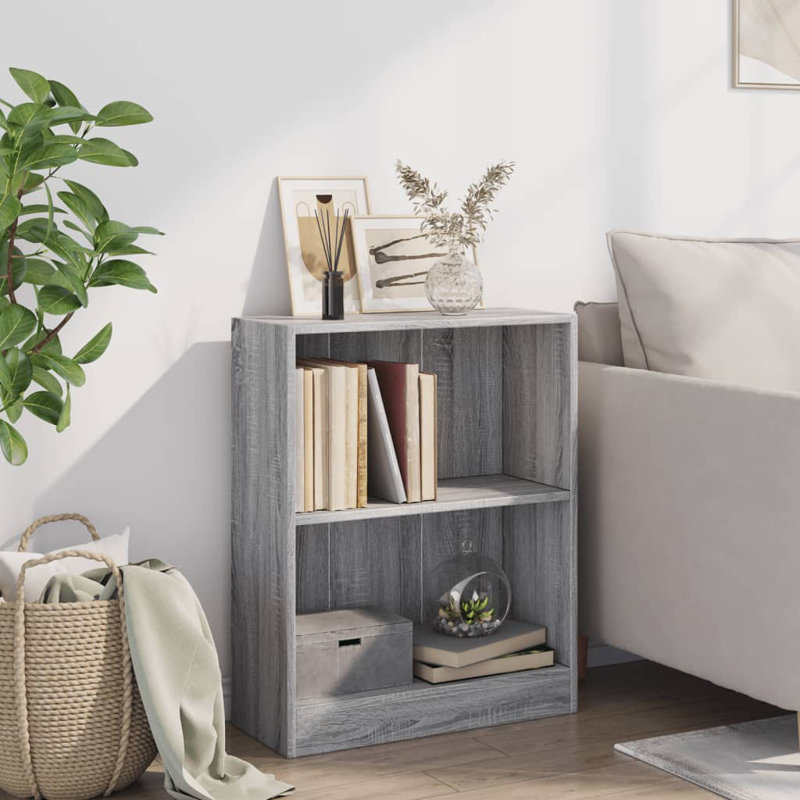 Athema Standard Bookcase, (3 Shelves) 109cmH x 80cmW x 24cmD, Grey Sonoma