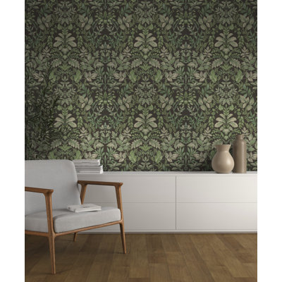 Saahith Lush Overgrown Botanical Wallpaper